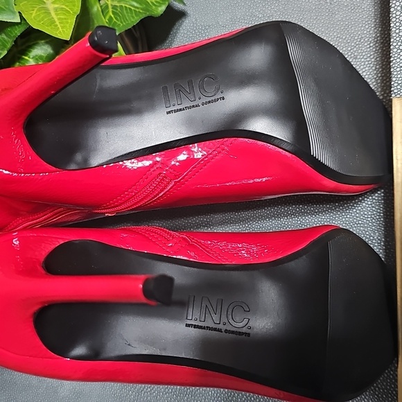 NWOT INC International Concepts Vibrant Red Over the Knee Boots - Picture 6 of 9